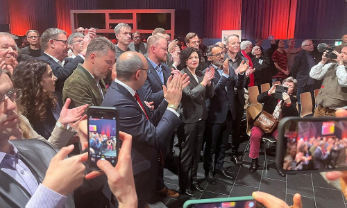 BSW-Spitzenpolitiker am Wahlabend