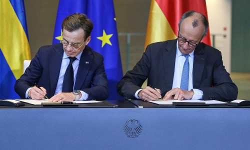 Ulf Kristersson und Friedrich Merz am 19.11.2025