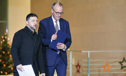 Wolodymyr Selenskyj und Friedrich Merz am 15.12.2025