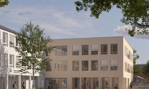 Außenansicht des geplanten Erweiterungsbaus.