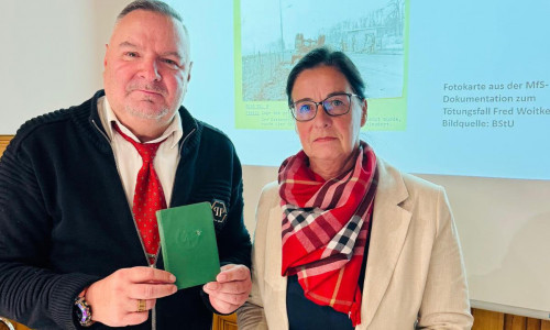 Michael Teupel mit Veronika Bode.