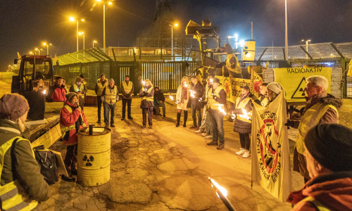 Marianne Neugebauer sprach bei der Jahresabschlusskundgebung.