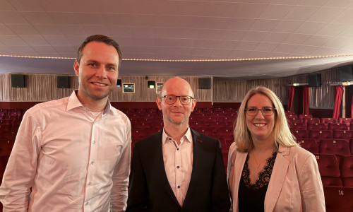 Dennis Berger, Sascha Dietrich und Inga Dixen bei der Vorstellung des SPD-Kandidaten.