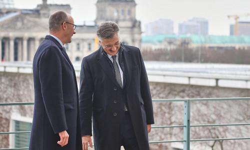 Friedrich Merz und Andrej Plenkovic am 10.12.2025