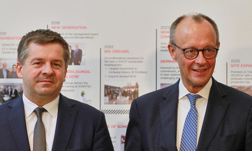 Sven Schulze und Friedrich Merz (Archiv)