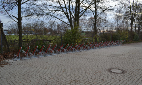 Die neue Fahrradabstellanlage an der Gemeindesportanlage.