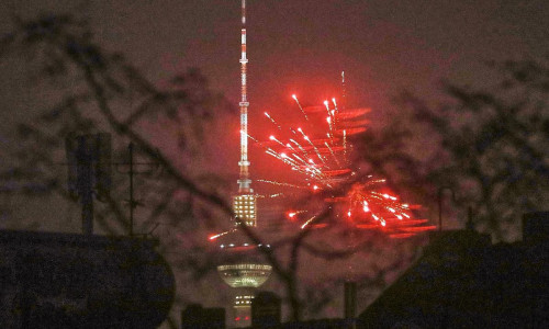 Silvesterfeuerwerk am Berliner Fernsehturm