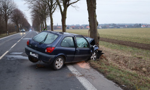 Der Wagen war frontal gegen einen Baum geprallt.