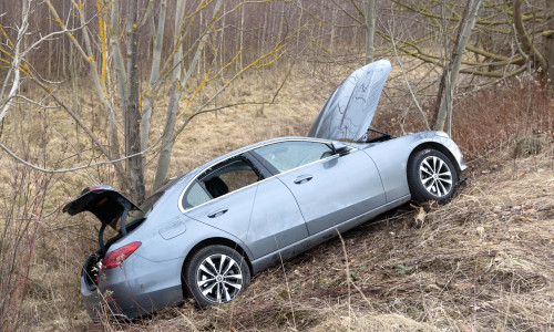 Der verunfallte Wagen.