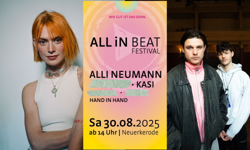 Das All In Beat Festival findet am 30. August in Neuerkerode statt. Fotomontage: regionalHeute.de.