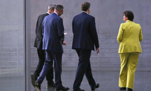 Markus Söder, Friedrich Merz, Lars Klingbeil, Saskia Esken (Archiv)