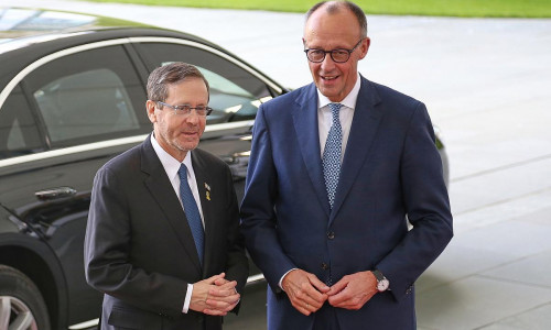 Isaak Herzog und Friedrich Merz am 12.05.2025