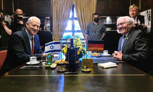Frank-Walter Steinmeier und Benny Gantz am 14.05.2025