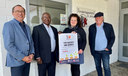 Michael Gruber, Pastor Dr. Willy Manzanza, Jasmin Cassier und Martin Wrasmann (v. li.).
