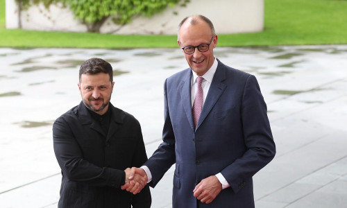 Wolodymyr Selenskyj und Friedrich Merz am 28.05.2025