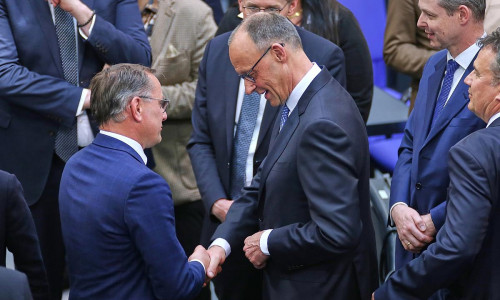 Tino Chrupalla und Friedrich Merz (Archiv)