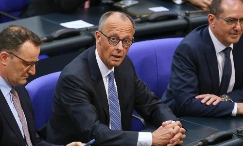 Jens Spahn, Friedrich Merz, Alexander Dobrindt am 06.05.2025