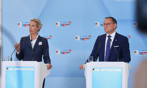 Alice Weidel und Tino Chrupalla am 05.05.2025