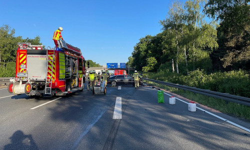 Sicht auf die Einsatzstelle in Richtung Autobahnkreuz Hannover Ost (Archiv)
