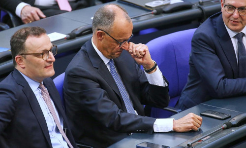 Jens Spahn, Friedrich Merz, Alexander Dobrindt am 06.05.2025
