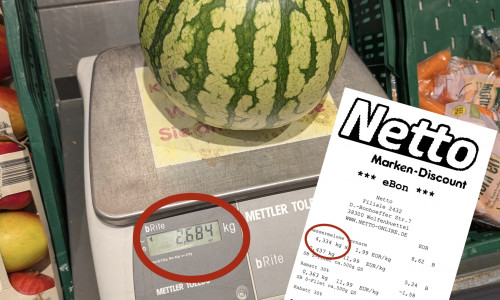 Das Gewicht der Melone weicht stark voneinander ab. 