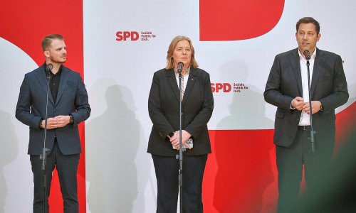 Tim Klüssendorf, Bärbel Bas, Lars Klingbeil am 12.05.2025