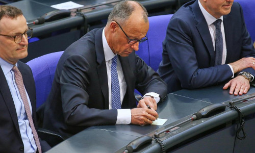 Jens Spahn, Friedrich Merz, Alexander Dobrindt am 06.05.2025