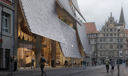 Die Fassade in Richtung Poststraße.