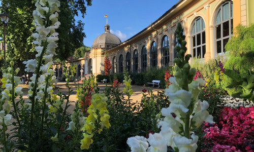 An der Wandelhalle findet bald das Weinfest statt.