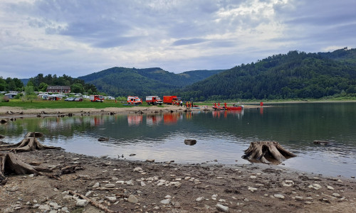 Am Sonntag wurde in der Innerstetalsperre nach einer Person gesucht. 