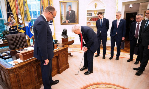 Friedrich Merz und Donald Trump am 05.06.2025