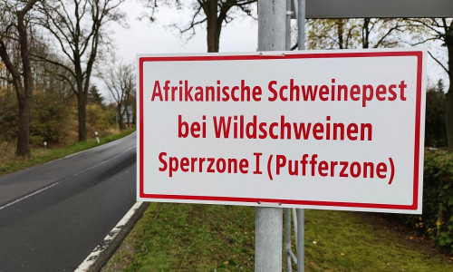 Warnschild Afrikanische Schweinepest (Archiv)