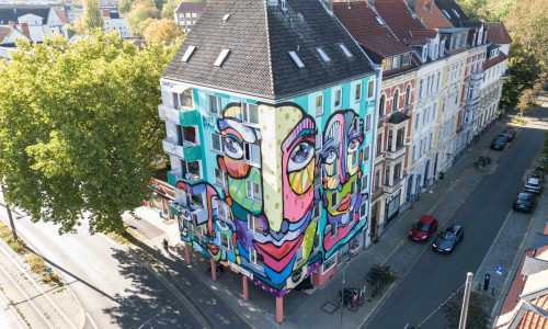 Dieses Haus an der Wendenstraße Ecke Schubertstraße wurde im letzten Jahr zum Kunstwerk.