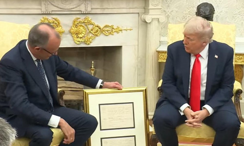 Friedrich Merz und Donald Trump am 05.06.2025