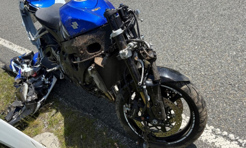 Das bei Königskrug verunfallte Motorrad.