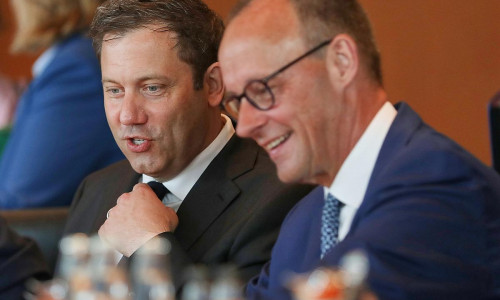Lars Klingbeil und Friedrich Merz am 04.06.2025