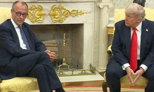Friedrich Merz und Donald Trump am 05.06.2025