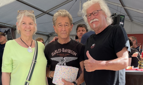 Gudrun Kramer-Grodd, Peter Maffay und Organisator Manfred Kramer.