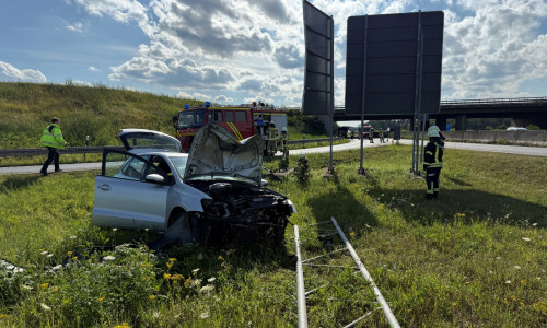 Das verunglückte Auto.