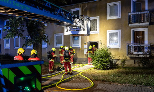 Die Feuerwehr am Einsatzort.