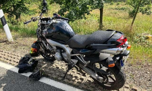 Das beschädigte Krad.