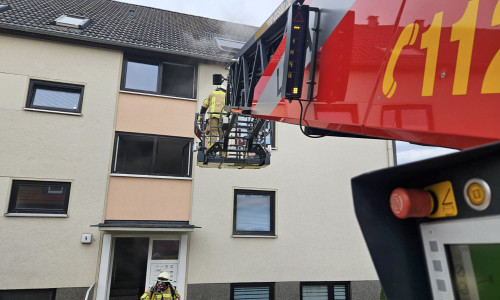 Die Drehleiter im Einsatz.