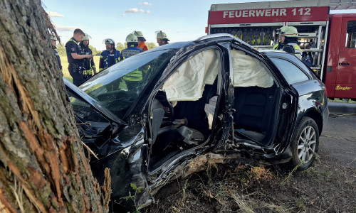Der Audi wurde total zerstört.