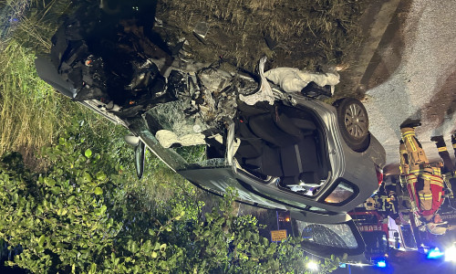Das verunglückte Auto.