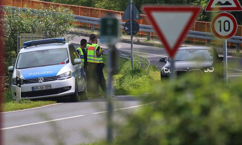Verkehrskontrolle an der Grenze zu Polen (Archiv)