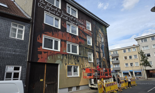 In der Langen Straße entstand dieses Kunstwerk.