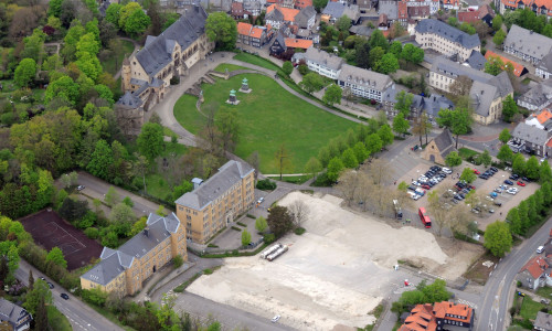 Die Baustelle des Kaiserpfalzquariers. 