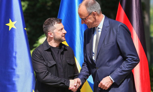 Wolodymyr Selenskyj und Friedrich Merz am 13.08.2025