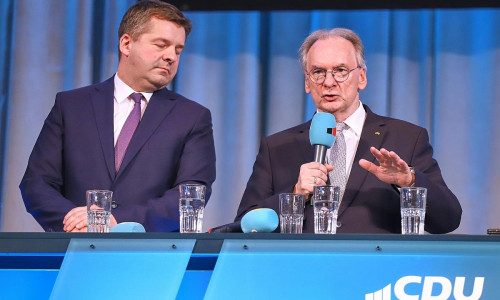 Sven Schulze und Reiner Haseloff (Archiv)