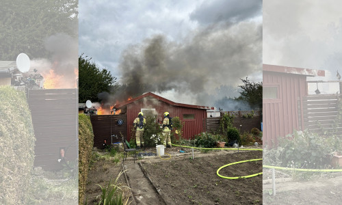 Am Freitagnachmittag standen mehrere Gartenlauben in einem Kleingartenverein in Flammen